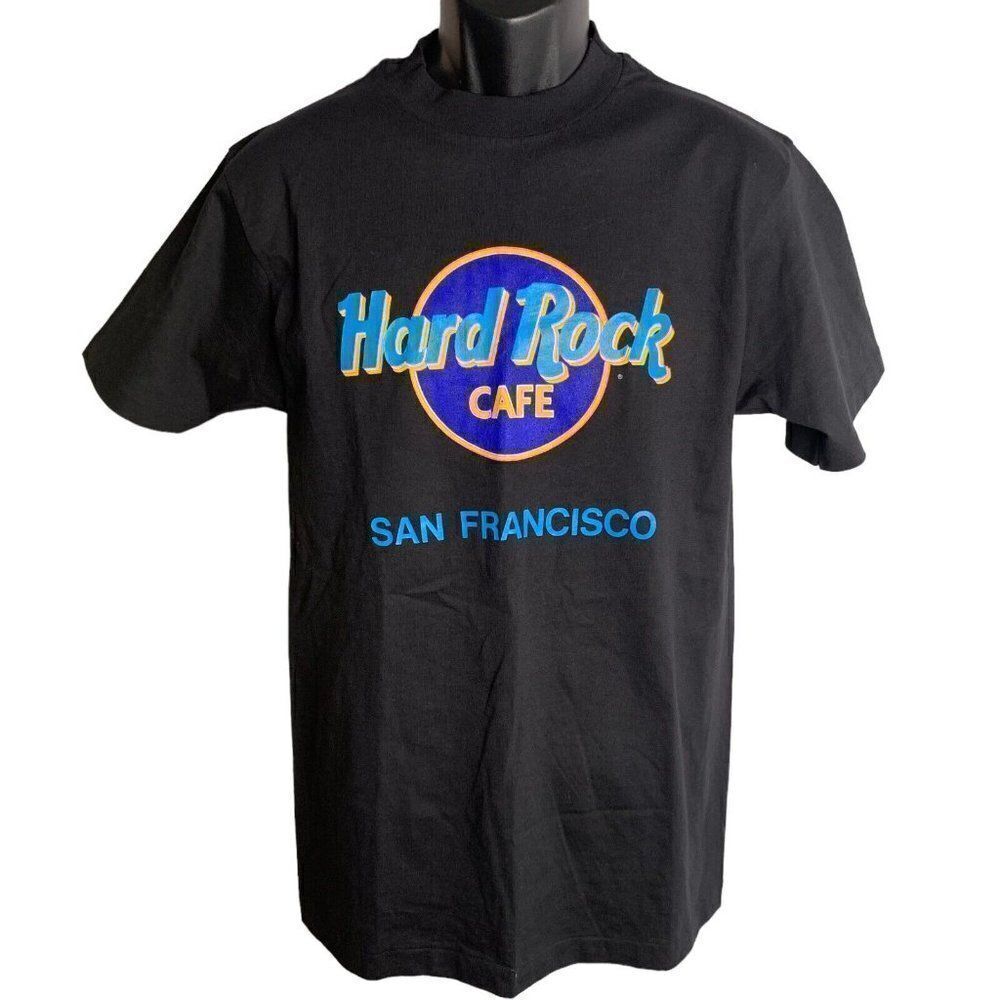 Vintage Hard Rock Single Stitch T Shirt L Black Crewneck San Francisco Graphic